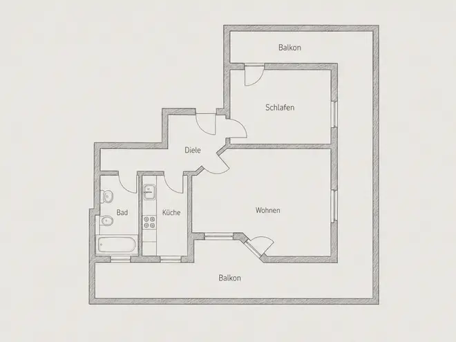 2 Zimmer Wohnung mit 82 m² in Augsburg – Bild 2