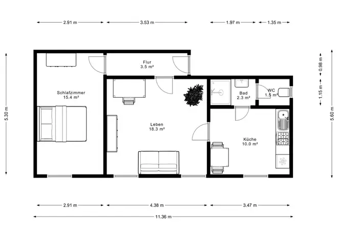 2 Zimmer Wohnung mit 51 m² in Mannheim – Bild 8