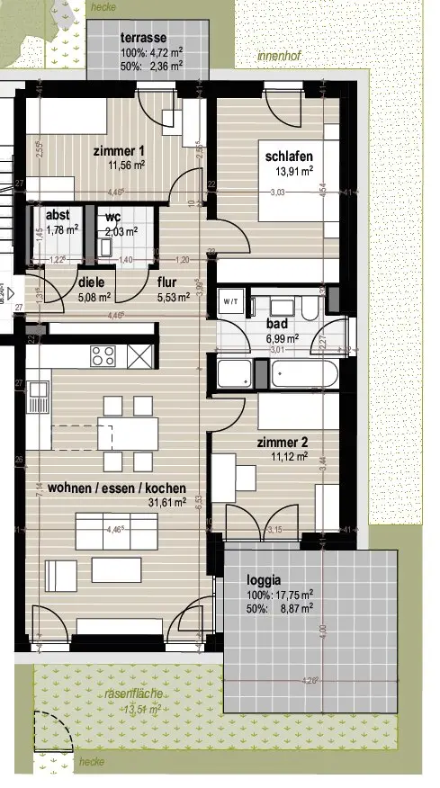 4 Zimmer Wohnung mit 101 m² in Neu-Ulm – Bild 9