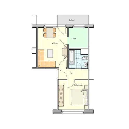 2 Zimmer Wohnung mit 45 m² in Rostock – Bild 3