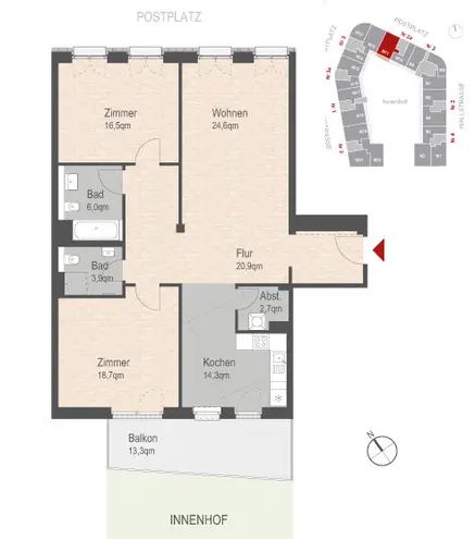 3 Zimmer Wohnung mit 114 m² in Dresden – Bild 2