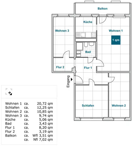 4 Zimmer Wohnung mit 77 m² in Dresden – Bild 2