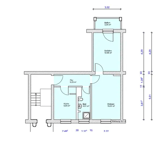 2 Zimmer Wohnung mit 50 m² in Magdeburg – Bild 11
