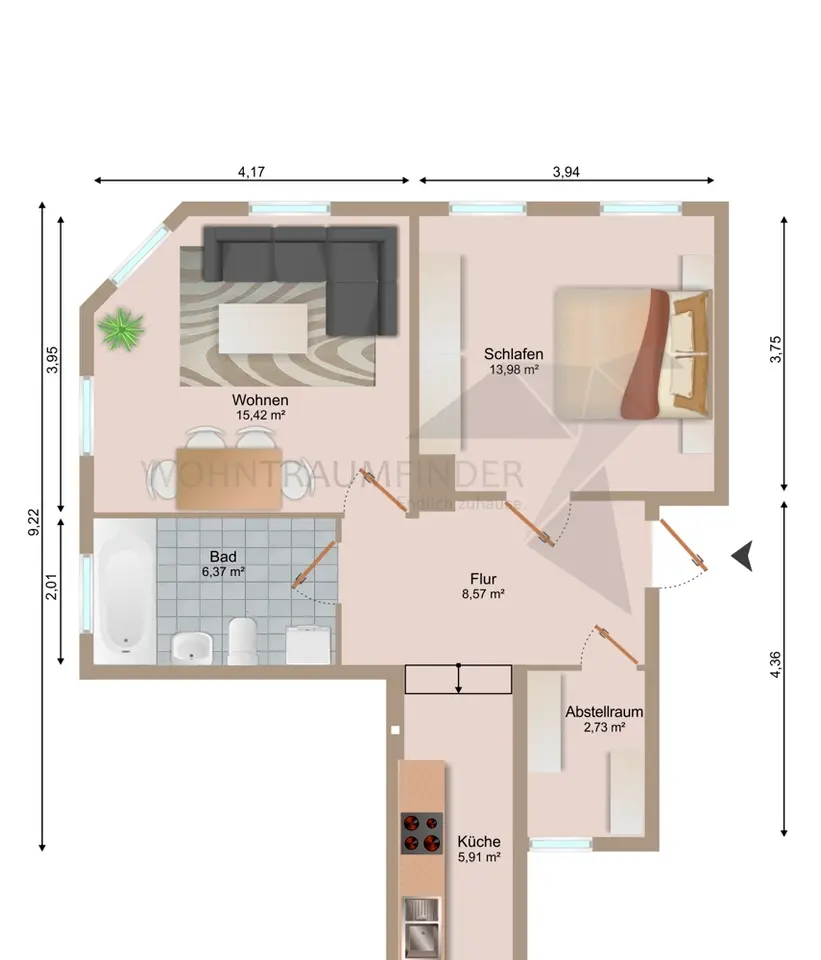2 Zimmer Wohnung mit 63 m² in Zwickau – Bild 10