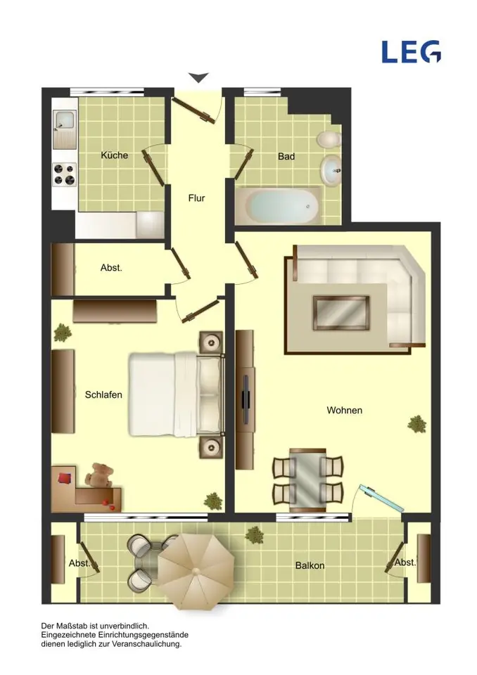 2 Zimmer Wohnung mit 61 m² in Minden – Bild 2