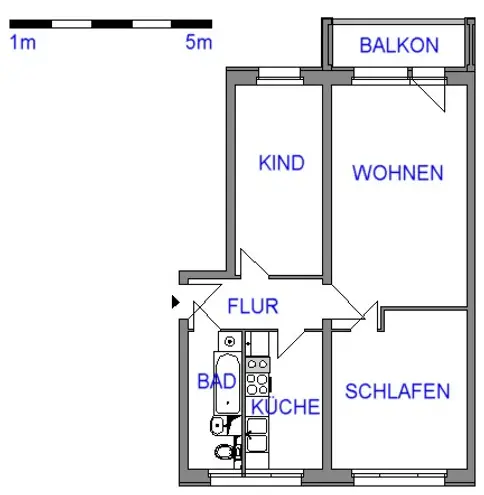 3 Zimmer Wohnung mit 59 m² in Chemnitz – Bild 2