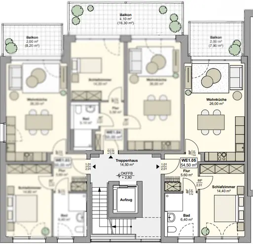 3 Zimmer Wohnung mit 55 m² in Bochum – Bild 2