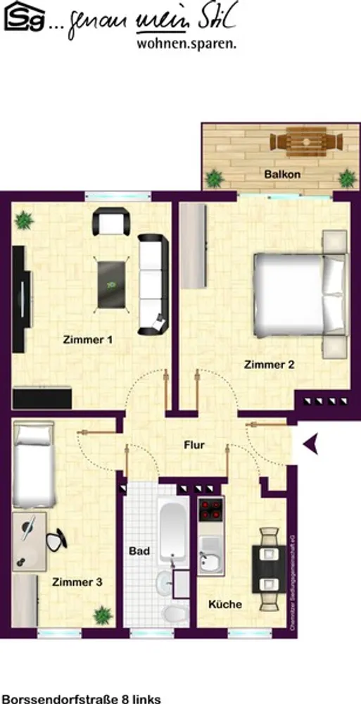 3 Zimmer Wohnung mit 57 m² in Chemnitz – Bild 11