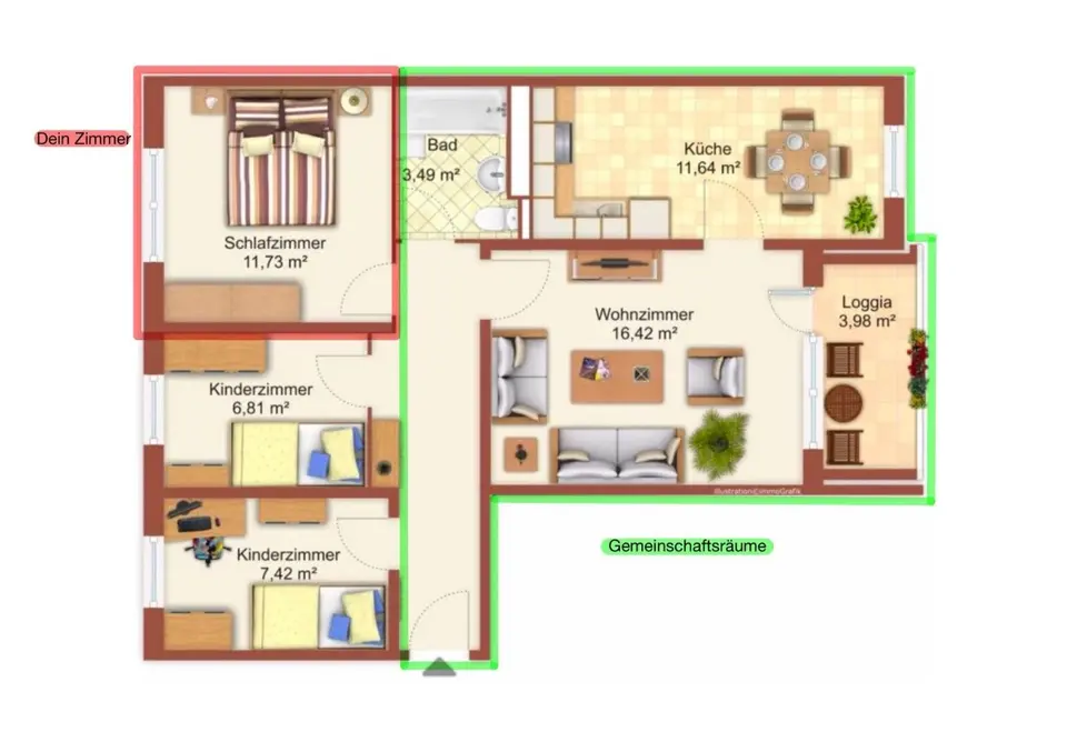 WG-Zimmer mit 66 m² in Greifswald – Bild 5