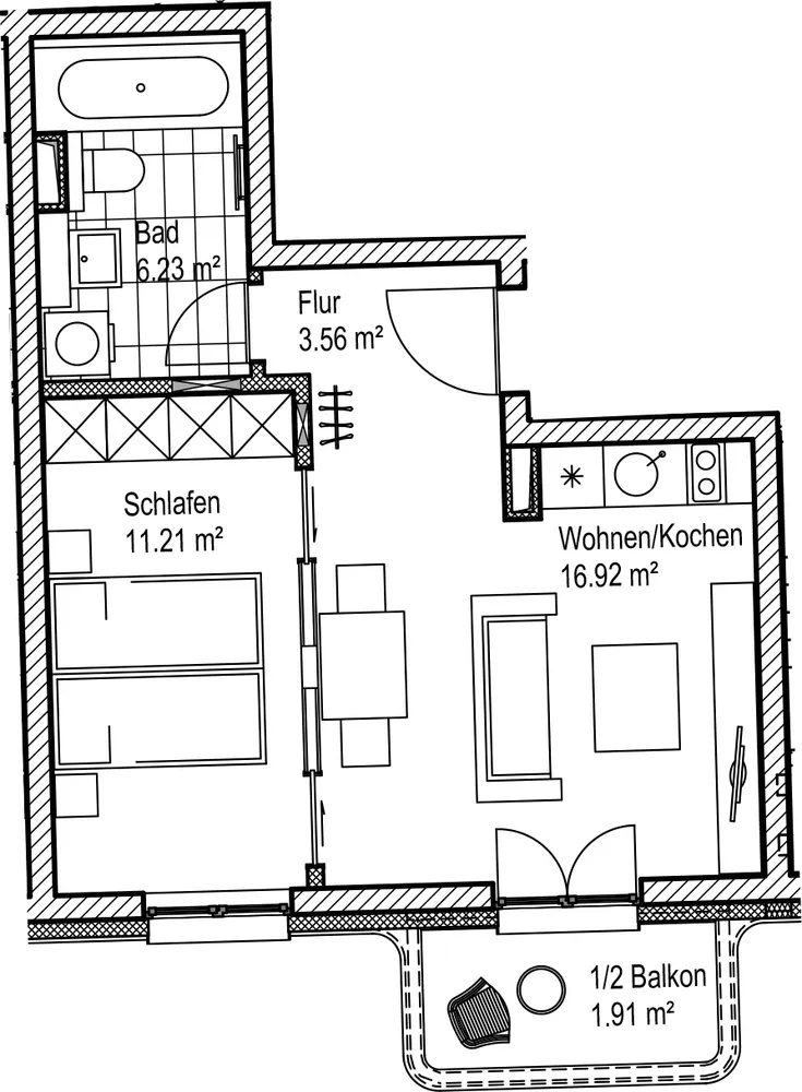 2 Zimmer Wohnung mit 40 m² in Leipzig – Bild 6