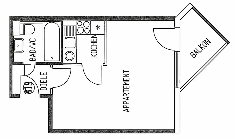 Studio mit 31 m² in Kaiserslautern – Bild 10