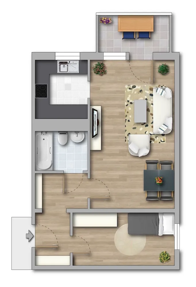 2 Zimmer Wohnung mit 48 m² in Erfurt – Bild 3