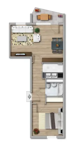 2 Zimmer Wohnung mit 53 m² in Erfurt – Bild 2
