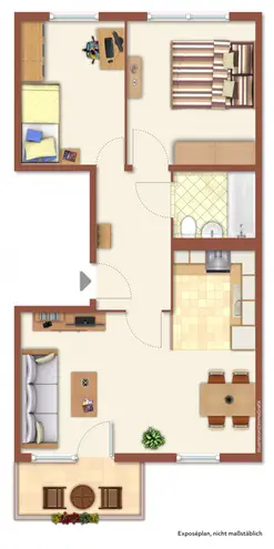 3 Zimmer Wohnung mit 57 m² in Halle (Saale) – Bild 2