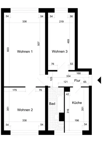 3 Zimmer Wohnung mit 57 m² in Magdeburg – Bild 2