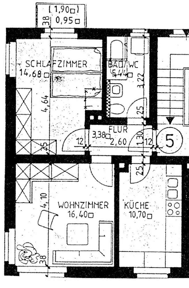 2 Zimmer Wohnung mit 46 m² in Plauen – Bild 2