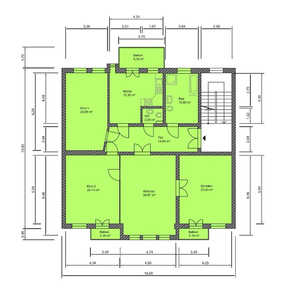 4 Zimmer Wohnung mit 145 m² in Halle (Saale) – Bild 6