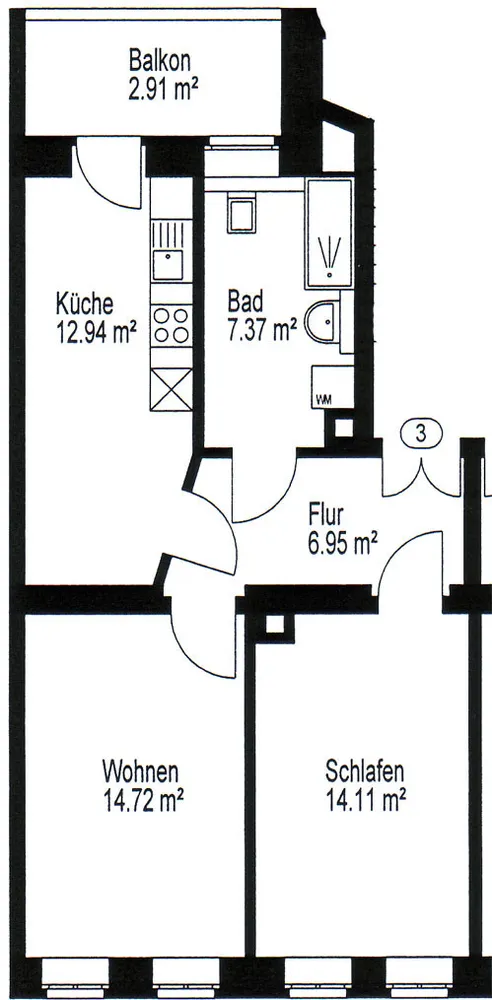 2 Zimmer Wohnung mit 60 m² in Leipzig – Bild 2