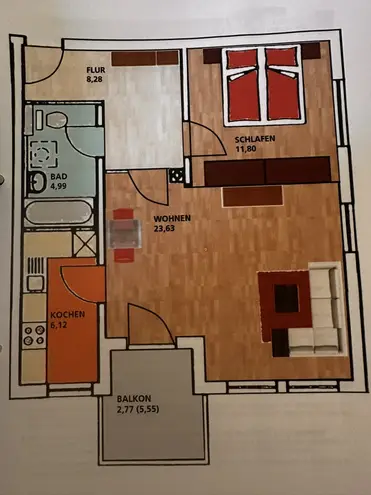 2 Zimmer Wohnung mit 58 m² in Dresden – Bild 2