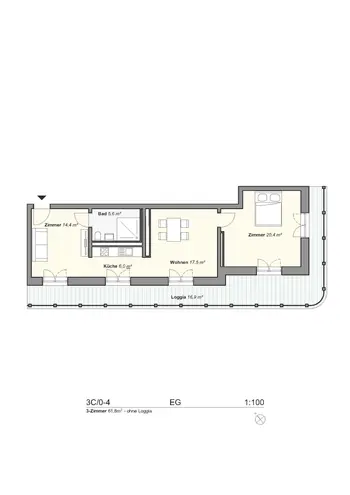 3 Zimmer Wohnung mit 64 m² in Erfurt – Bild 2