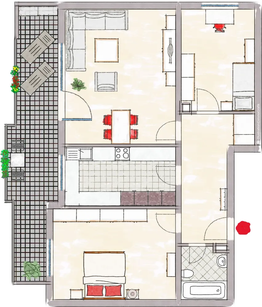 3 Zimmer Wohnung mit 87 m² in Worms – Bild 3