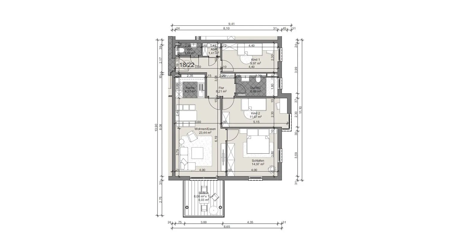 4 Zimmer Wohnung mit 86 m² in Offenbach am Main – Bild 5
