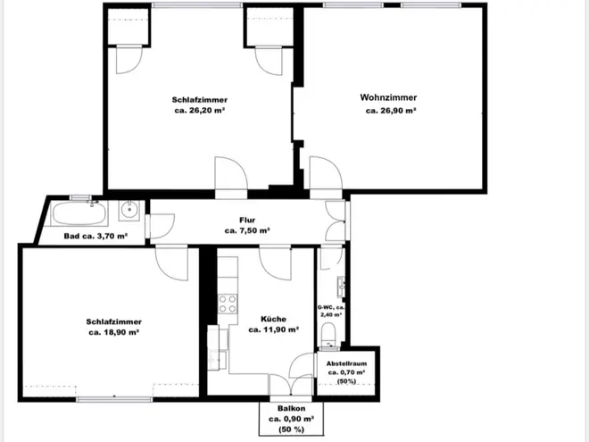 3 Zimmer Wohnung mit 100 m² in Wiesbaden – Bild 10
