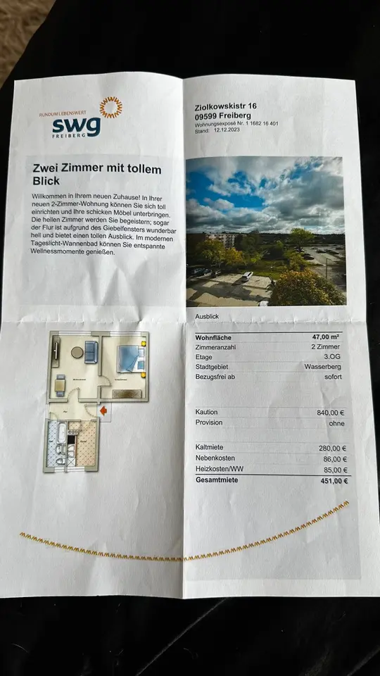 2 Zimmer Wohnung mit 40 m² in Freiberg – Bild 5