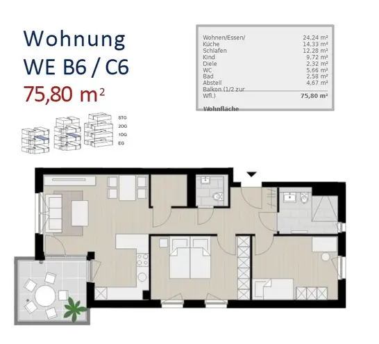 3 Zimmer Wohnung mit 76 m² in Krefeld – Bild 4