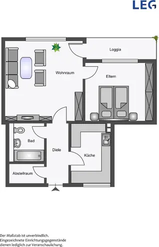 2 Zimmer Wohnung mit 60 m² in Hamm – Bild 2