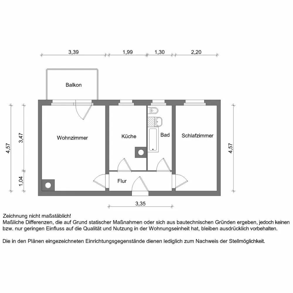 1 Zimmer Wohnung mit 42 m² in Zwickau – Bild 2