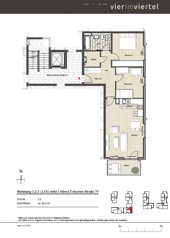 3 Zimmer Wohnung mit 86 m² in Lüneburg – Bild 9
