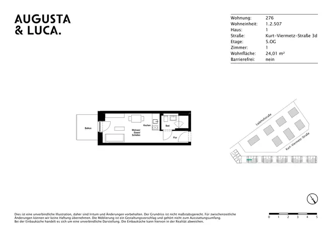 1 Zimmer Wohnung mit 24 m² in Augsburg – Bild 11