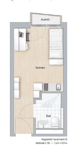 1 Zimmer Wohnung mit 21 m² in München – Bild 9