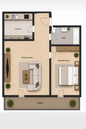 2 Zimmer Wohnung mit 58 m² in Leipzig – Bild 1