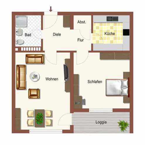 3 Zimmer Wohnung mit 46 m² in Dortmund – Bild 3