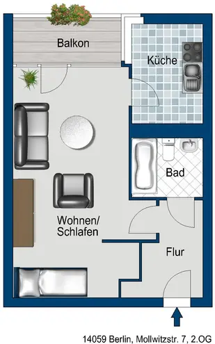 1 Zimmer Wohnung mit 42 m² in Berlin – Bild 2