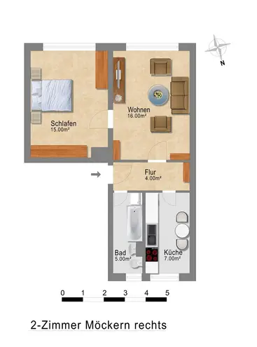 2 Zimmer Wohnung mit 46 m² in Leipzig – Bild 7