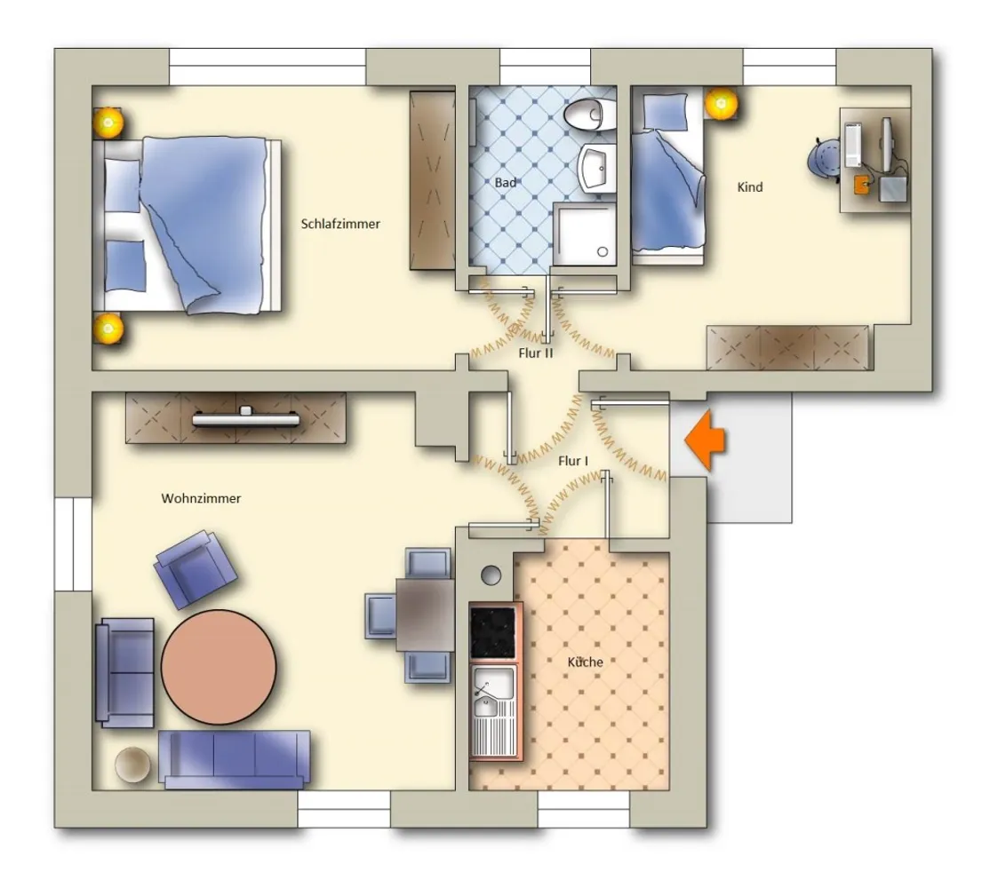 3 Zimmer Wohnung mit 63 m² in Freiberg – Bild 2