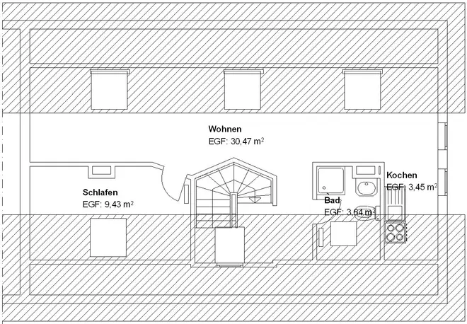 2 Zimmer Wohnung mit 47 m² in Kassel – Bild 2