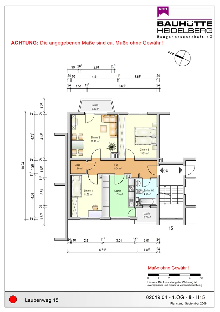 3 Zimmer Wohnung mit 73 m² in Heidelberg – Bild 2