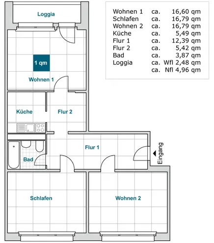 3 Zimmer Wohnung mit 79 m² in Dresden – Bild 2