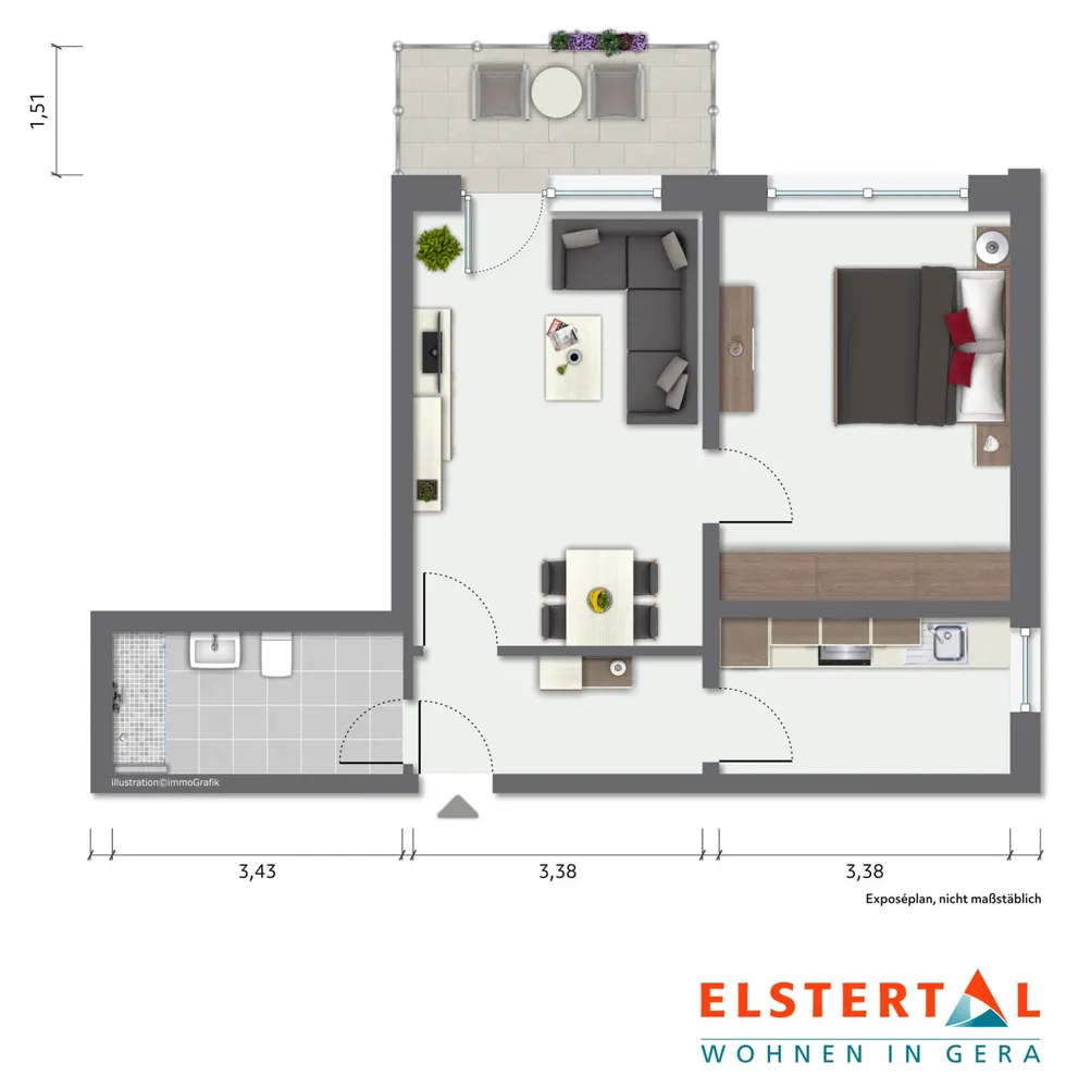 2 Zimmer Wohnung mit 50 m² in Gera – Bild 6