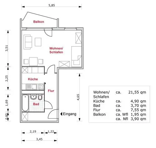 Studio mit 40 m² in Erfurt – Bild 5