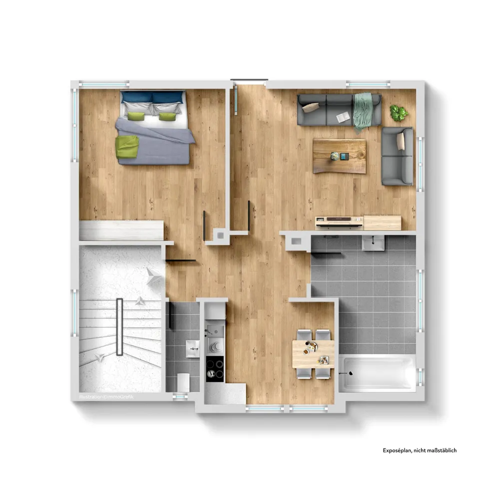 2 Zimmer Wohnung mit 61 m² in Reutlingen – Bild 1