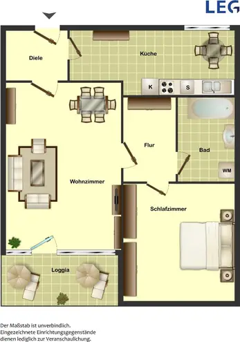 2 Zimmer Wohnung mit 60 m² in Hamm – Bild 3