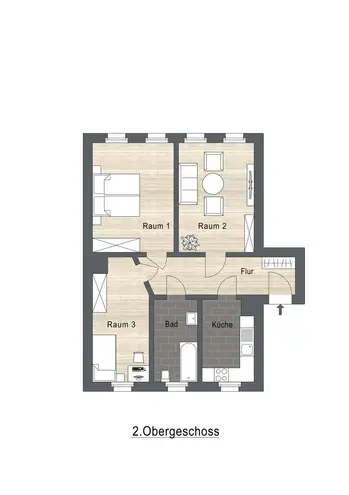 3 Zimmer Wohnung mit 66 m² in Leipzig – Bild 2