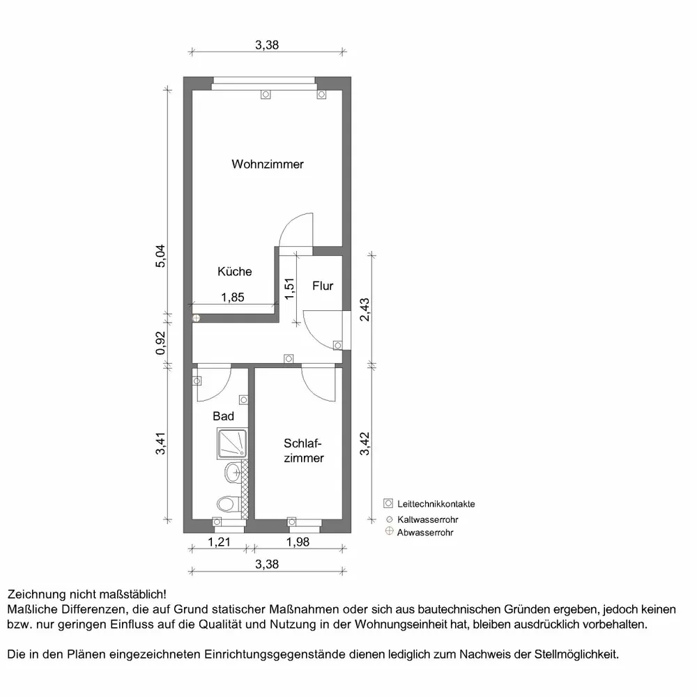 2 Zimmer Wohnung mit 31 m² in Zwickau – Bild 2
