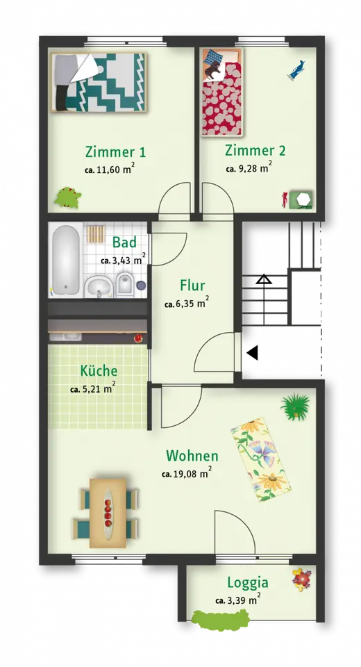 3 Zimmer Wohnung mit 56 m² in Halle (Saale) – Bild 5