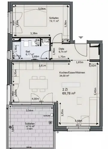 2 Zimmer Wohnung mit 70 m² in Wiesbaden – Bild 2